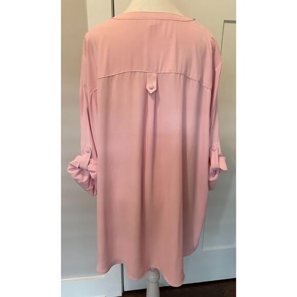 TORRID Womens Harper TOP 3/4 Tab Sleeve Light PINK Pockets Size 4 (4X/26) - Picture 4 of 5